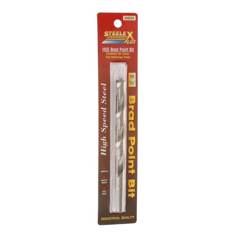 STEELEX PLUS D4524 HSS Brad Point Bit, 27/64" - Image 2